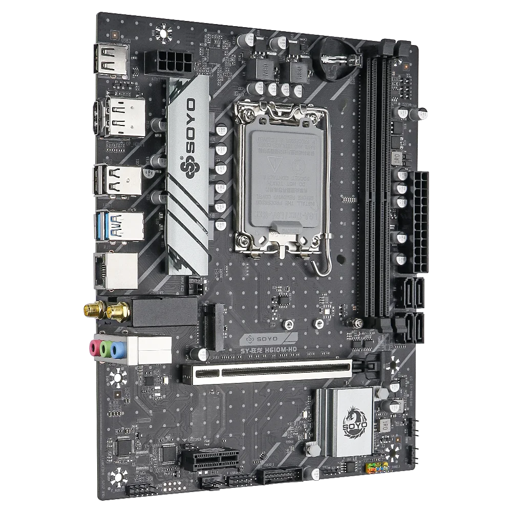 SOYO Motherboard Set H610M LGA1700 mit Intel CPU i3 12100F DDR4 (8G*2) 16GB 3200MHz Desktop-Computerkomponenten SATA3.0 M.2