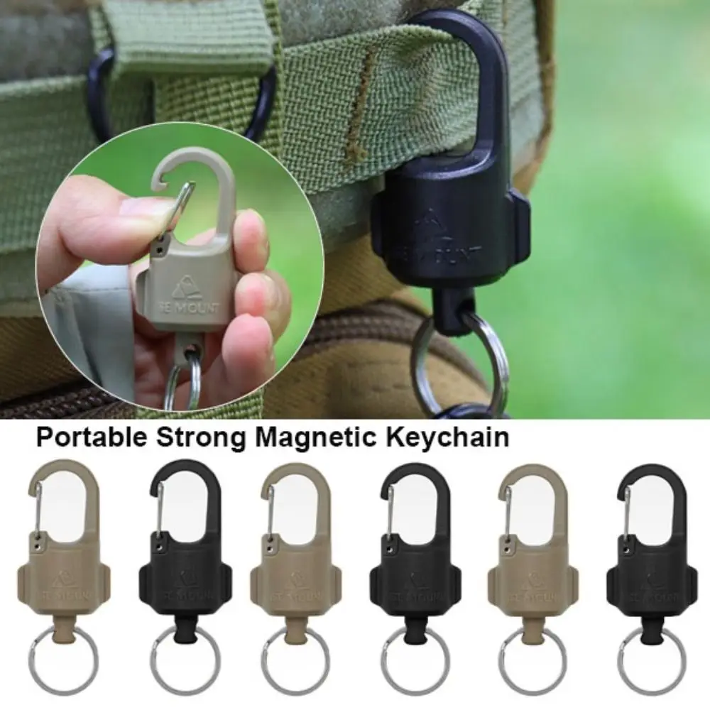 

New Portable Strong Magnetic Keychain 6.3*2.5cm 2 Colors Thread-Off Proof Keychain Quick Release Keychain Outdoor Camping Tool