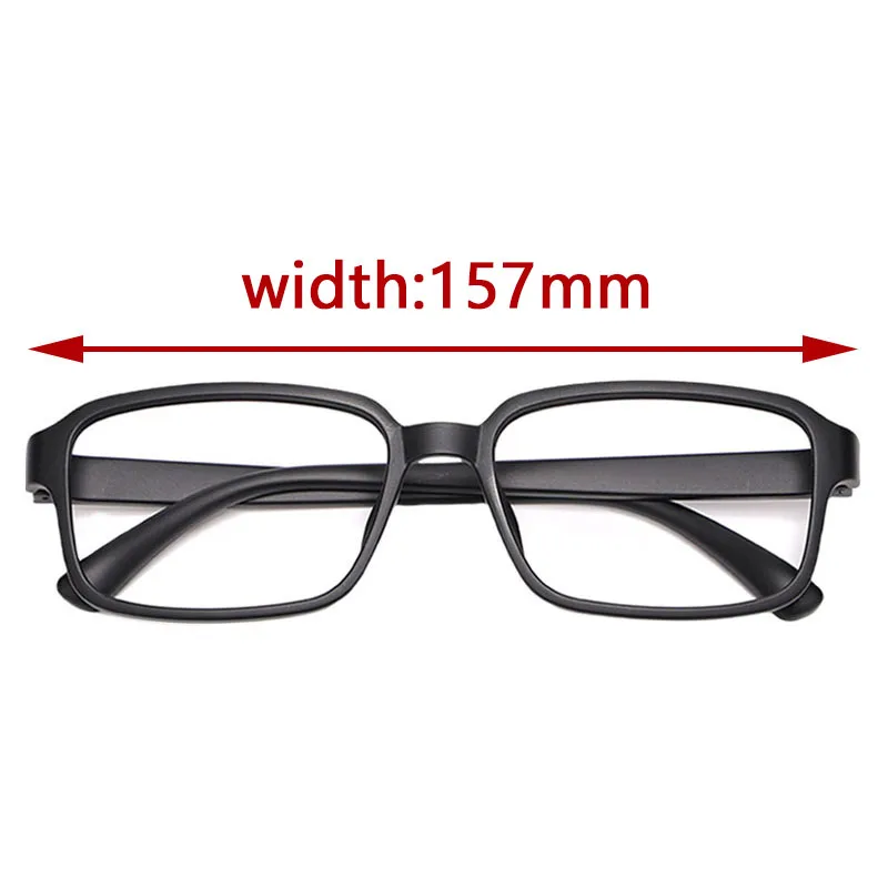 

157mm Ultralight Oversized Mens Reading Glasses TR90 Large Face Rectangle Eyeglasses Frame Man Optical Myopia Prescription Black