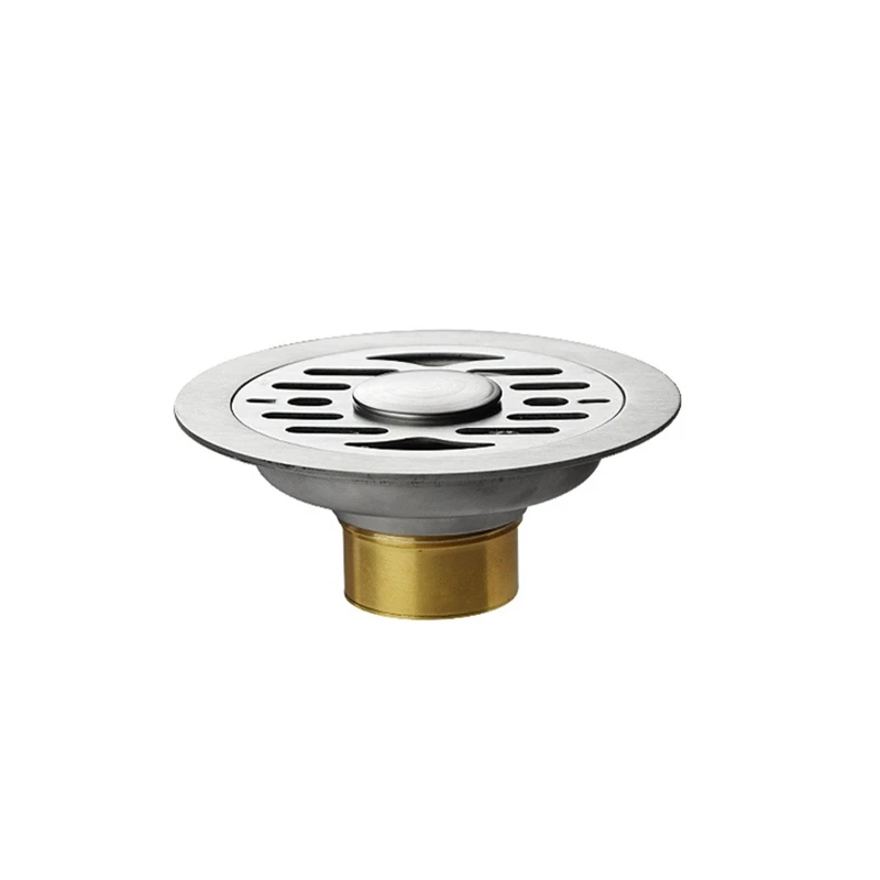 304 Stainless Steel Drainer Floor Strainer 11.1x11.1cm SUS304 Round Bathroom Floor Drain Waste Grate