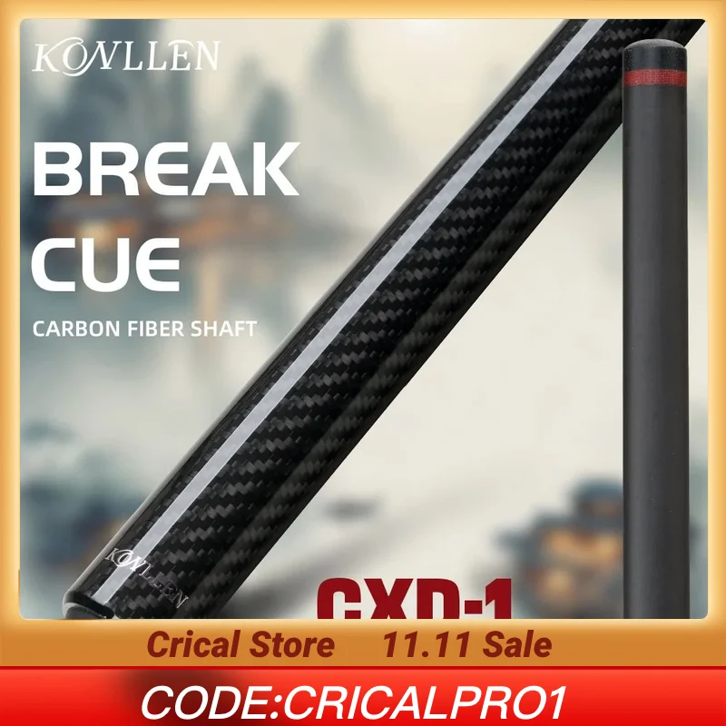 

KONLLEN break cue with Carbon Fiber Shaft 13mm Tip carbon butt Punch Cue for Billiard Cue Pool Cue Stick