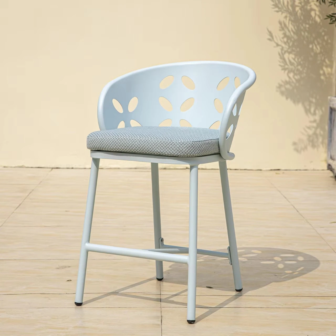 df- Belize Modern Aluminum Outdoor Bar Chairs and Table Set Waterproof & Durable 3-Piece
