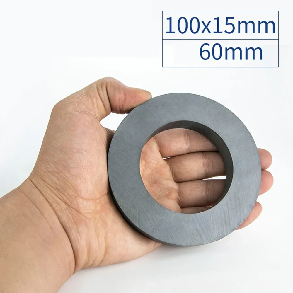 

1pcs Ferrite Magnet 100x15 Hole 60mm Strong Ring MAGNET 100x15 Black Round Powerful Magnets 100x15-60mm