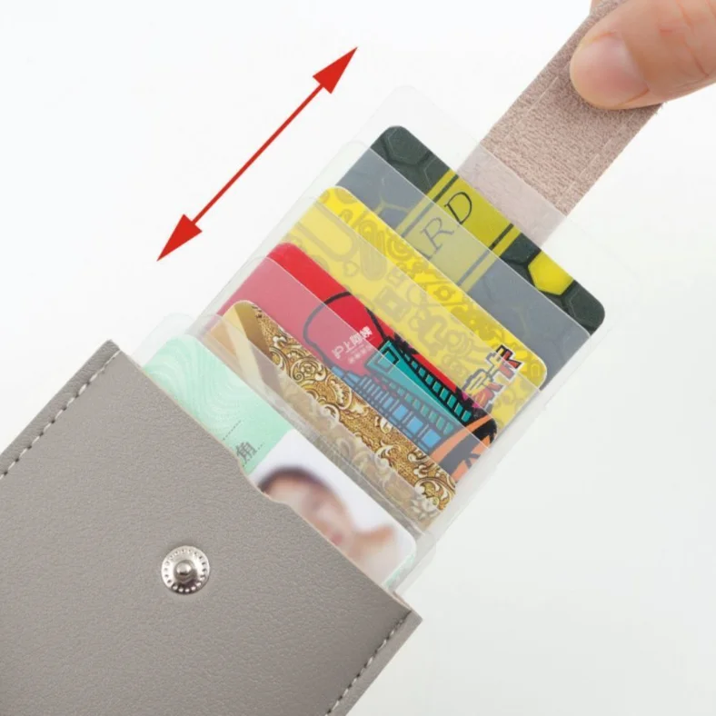 1Pcs Multi-Function PU Leather Card Holder Luxury Slim Compact Multiple Slots Organizer for Bank Cards Cash Women's Wallet Bag