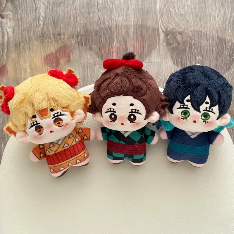 

Hot New Anime Demon Slayer Tanjirou Plush Cute Figure Agatsuma Zenitsu Inosuke Keychain Bag Accessories Toys Gifts