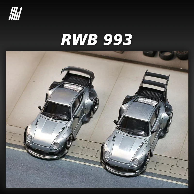 PreSale SW 1:64 RWB 993 RAW Clearcoat Version Diecast Diorama Car Model Collection Toys Street Weapon