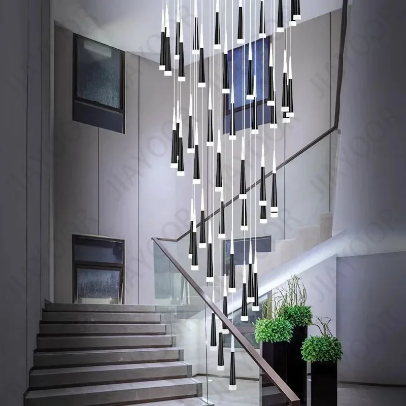 Nordic Home Decoration Modern Chandelier Restaurant, Corridor Staircase Rotating Chandelier, Staircase Chandelier,  Indoor Light