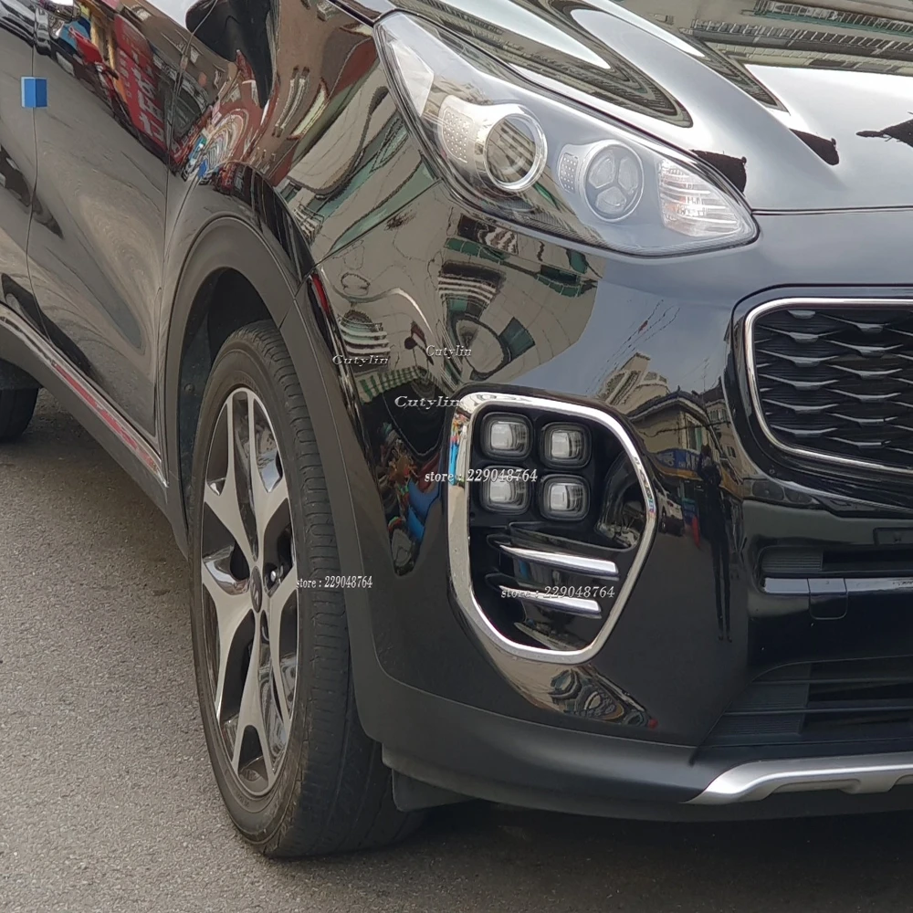 

ABS Chrome Front Fog Light Cover Trim Foglight Lamp Frame Sticker Exterior Accessories For Kia Sportage 4 QL 2016 2017 2018