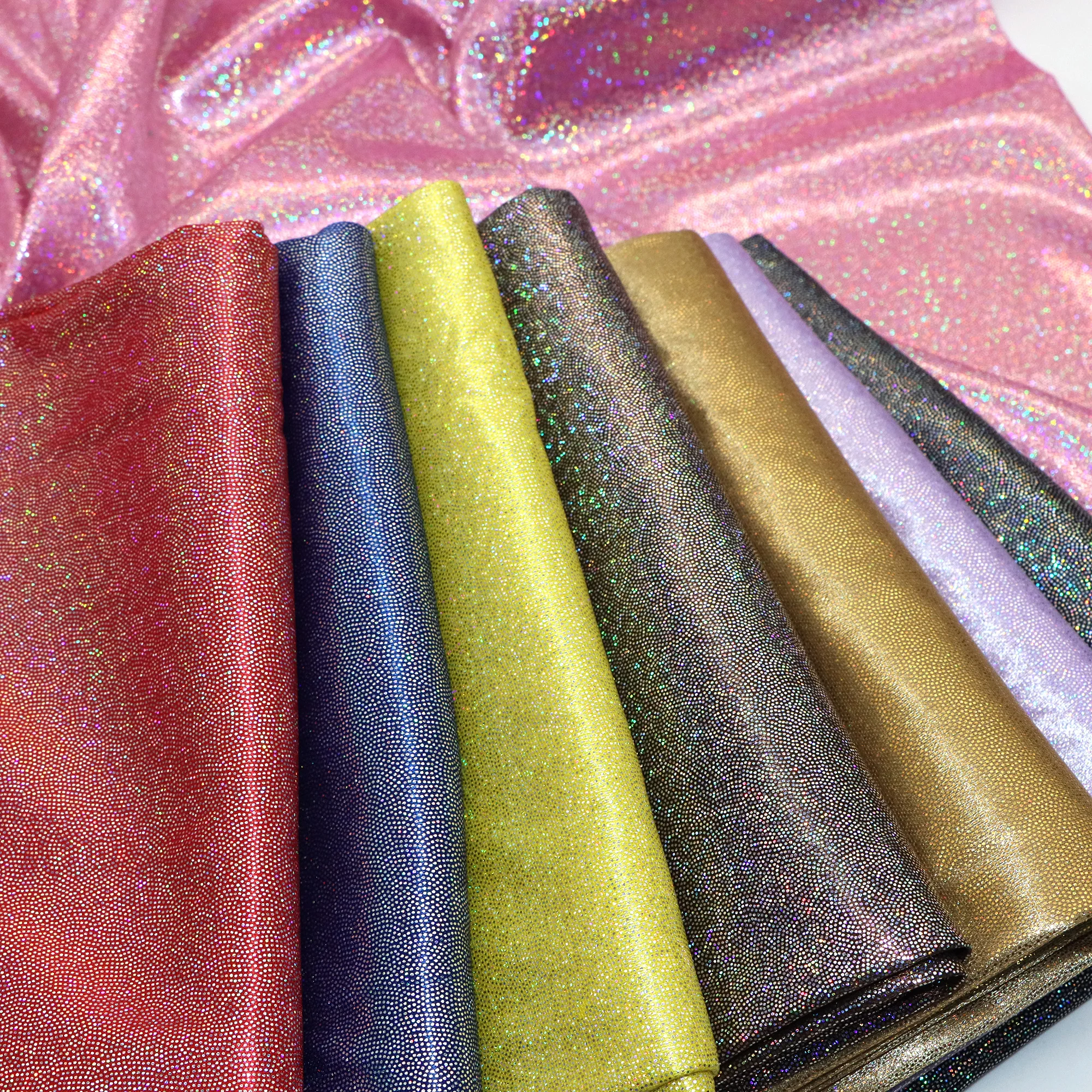 Pre-cut 1pc Laser Magic Iridescent Glitter Laser Bronzing Polyester Knit Fabric | 59x19.68 inch (150x50cm) Precut