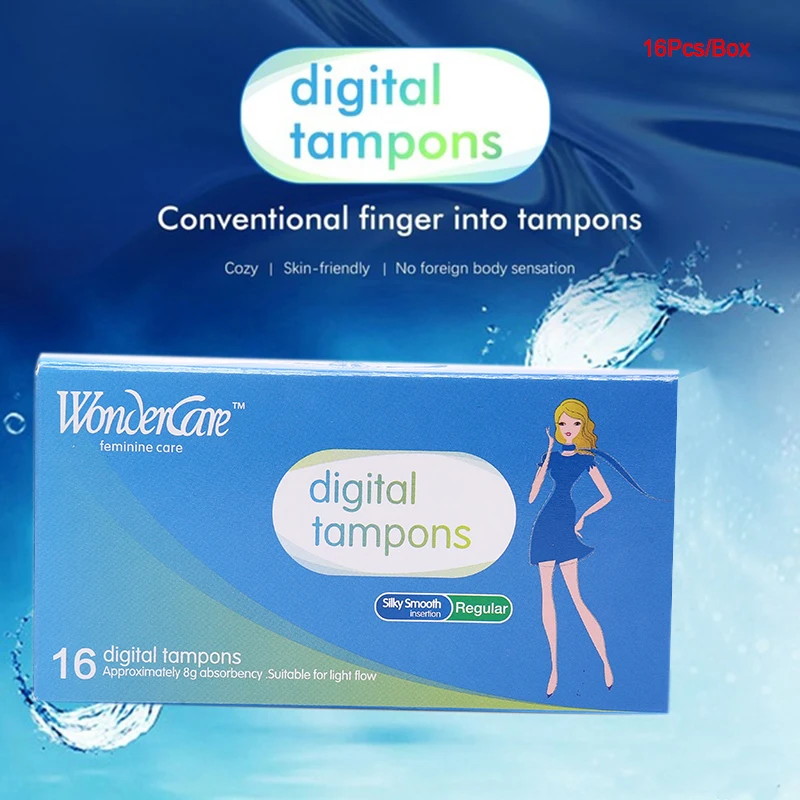 ^16Pcs/Box Super Absorbency Regular Cotton Tampons Women Menstruation Protection~