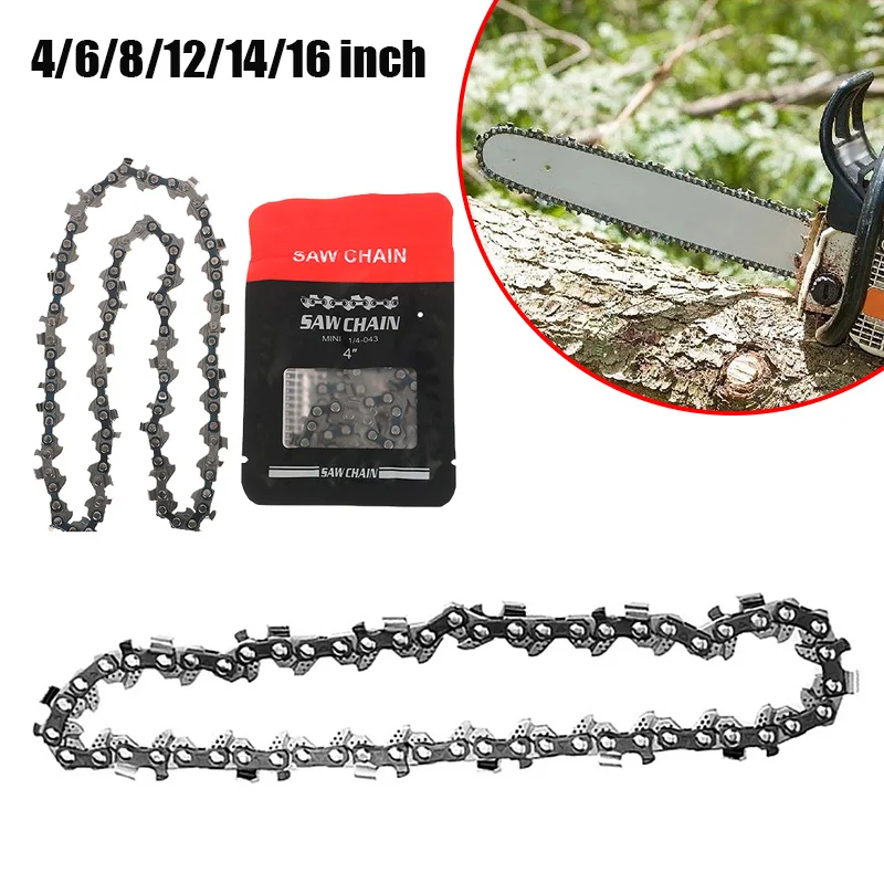 New Versatile 4/6/8/12/14/16 Inch Metal Chainsaw Chains, Electric Saw and Wood Cutting Equipment Spare Parts