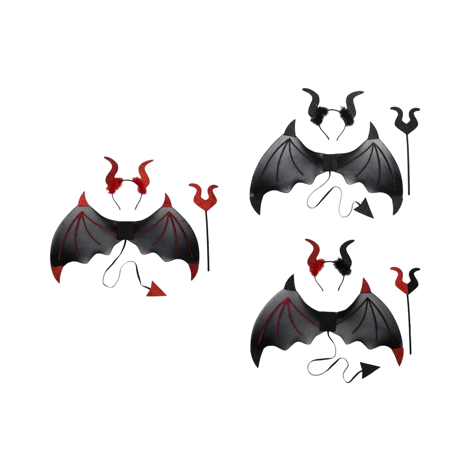 Halloween Devil Costume Set, Finja jogar adereços, Role Playing Masquerade