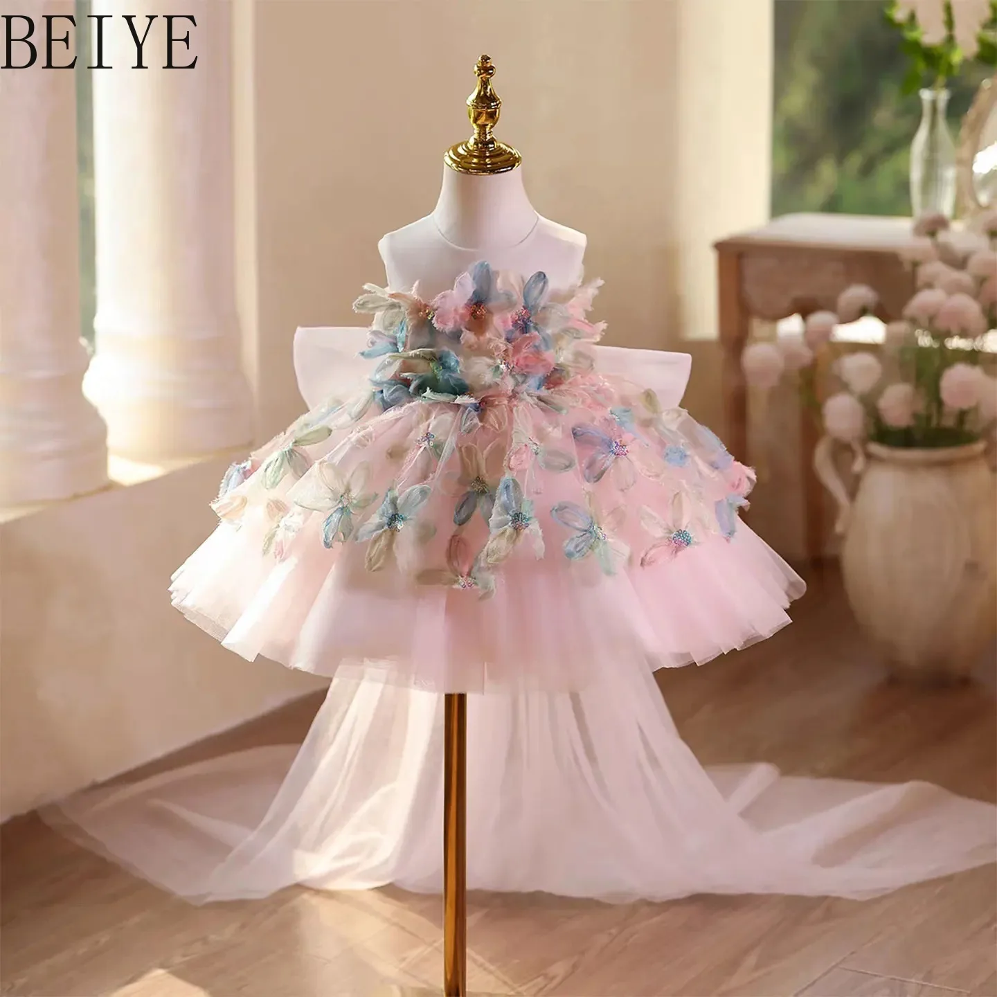 Girls' Princess Dress Perfect for Birthdays Hostess Piano Stage Performances High-end Formal Wear for Girls Party Dresses