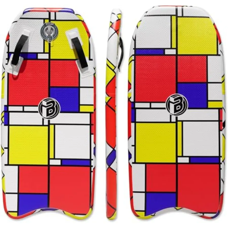 

Portable inflatable bodyboard for beach and pool use, PVC material, blue color, hammer seam technology for durability and super