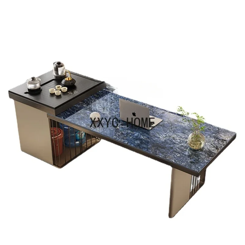 

Light Luxury Stone Rock Board Table-Chair Set Office Tea Making Table Home