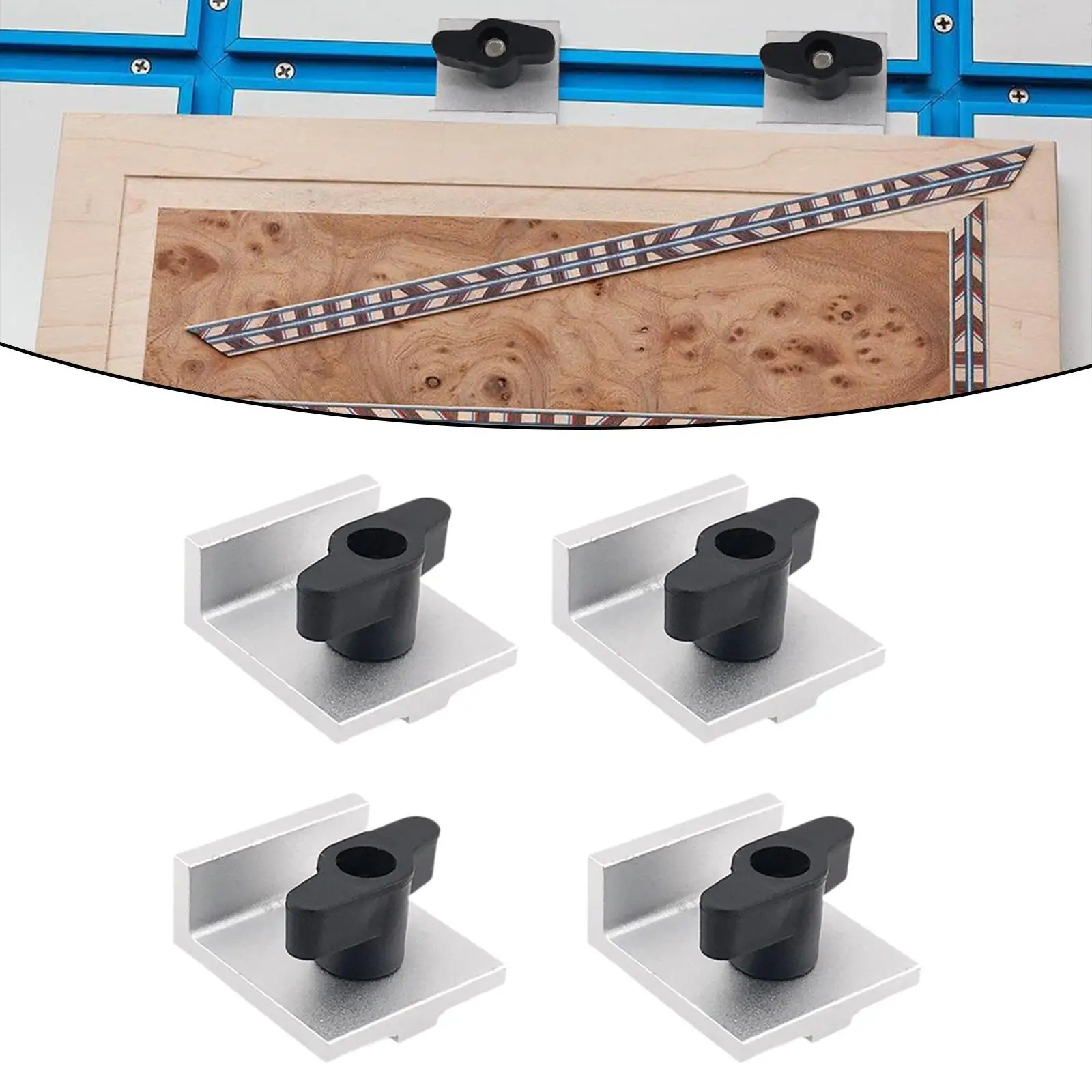 T Track Stop Block Aluminium Alloy Durable Silver Short Stop Kit Precise Fit for Woodworking Jigs Fixtures and Light Machining