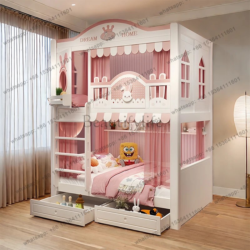 Decoration Storage Children Bed Frame Design Modern Bunk Children Bed Wooden Japanese