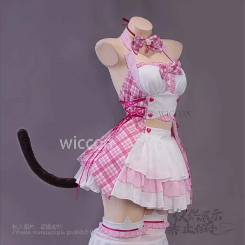 Аниме игра Chocola Косплей Костюм Розовая горничная Лолита платье юбка аксессуар S-2XL обувь для ролевых игр женская обувь для Хэллоуина по индивидуальному заказу