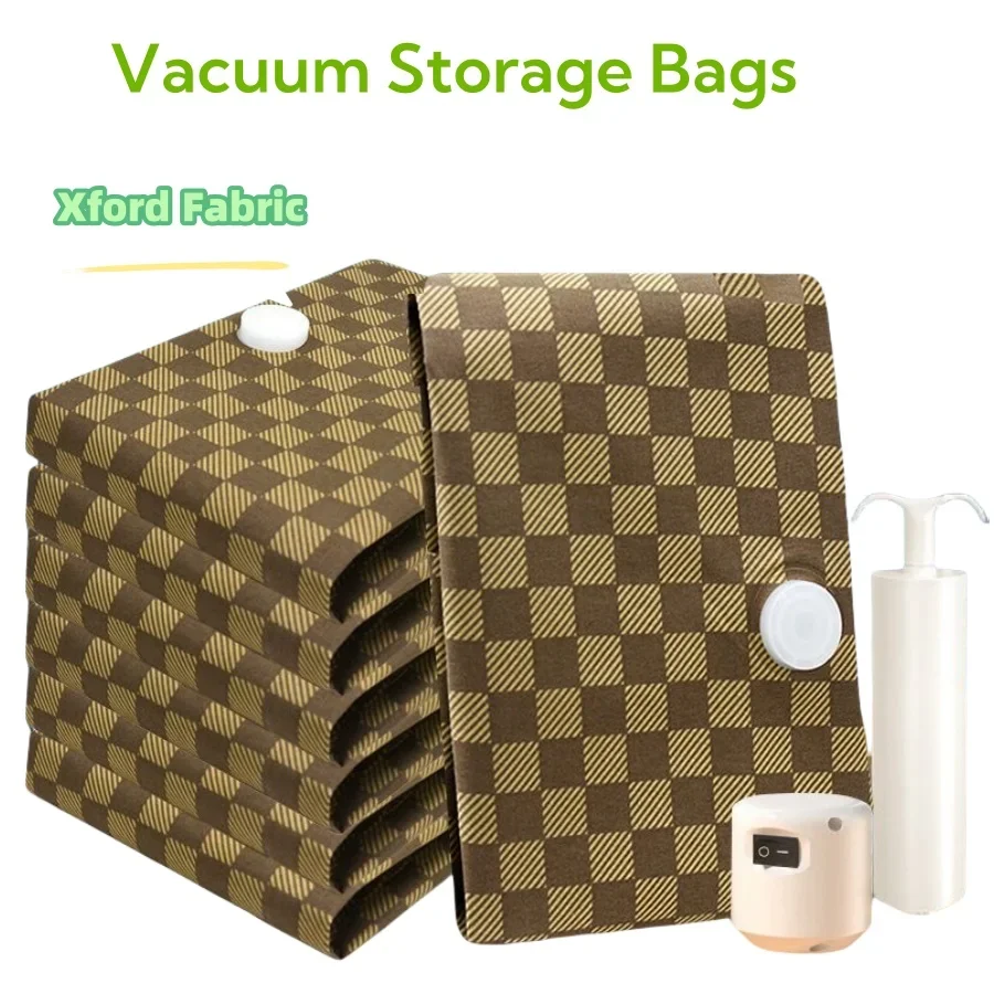 

Oxford Fabric Vacuum Storage Bags Save 80% Space - Storage Bags Vacuum Fit Blankets, Bedding, Clothing - Travel Vacuum Bags