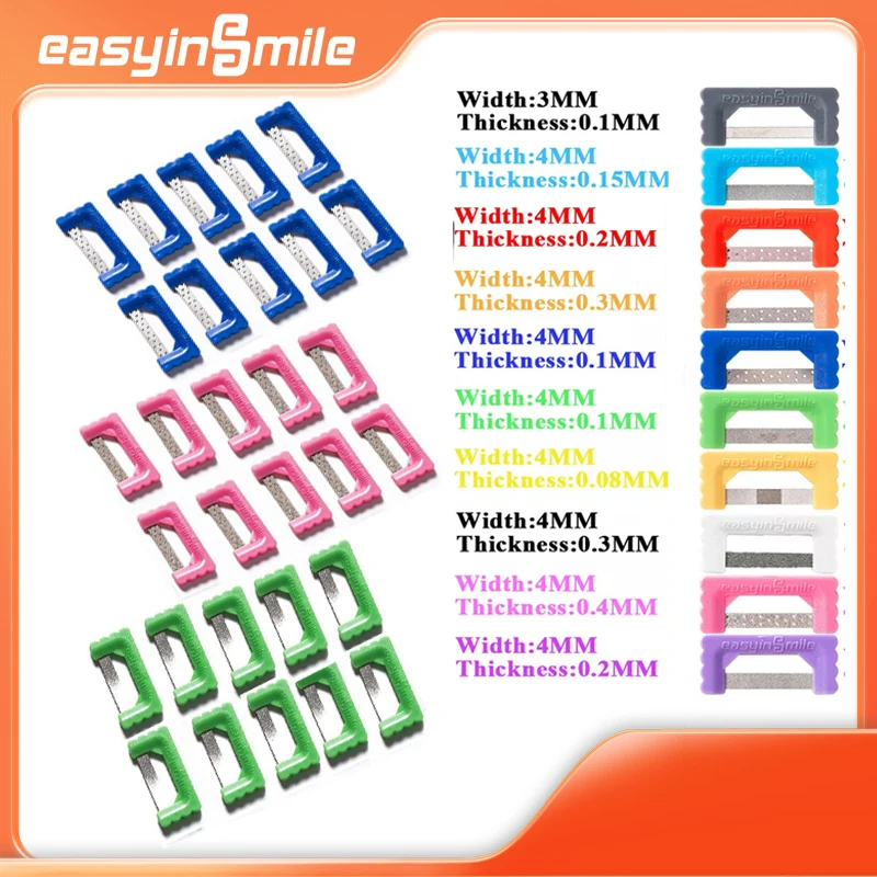 10pcs Easyinsmile IPR Strips Dental Orthodontic Interproximal Kit Reduce Enamel Strips Tooth Gap Polish Serrated Saw