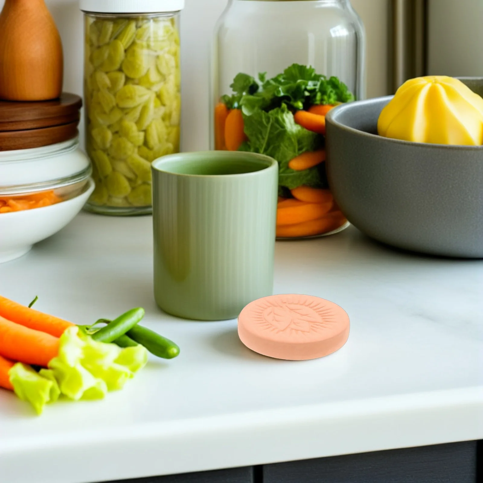 

Food Storage Container Sugar Softener Reusable Round Terracotta Disk For Brown Sugar Moisture Keeper Kitchen Preservation Baking