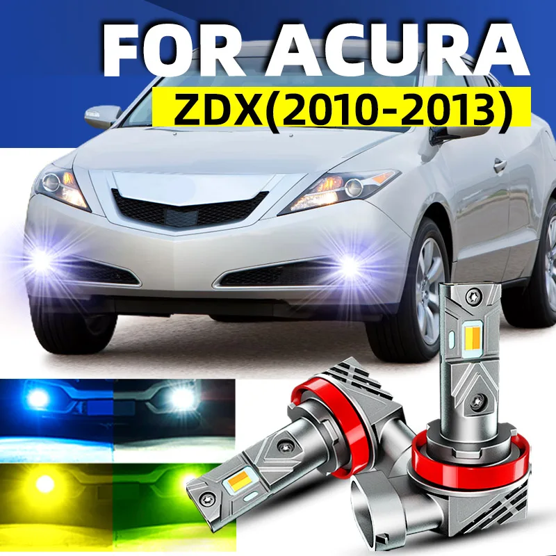 2pcs Car LED Front Fog Lights Bulbs Dual Colors Switchback White Yellow For Acura zdx 2010 2011 2012 2013