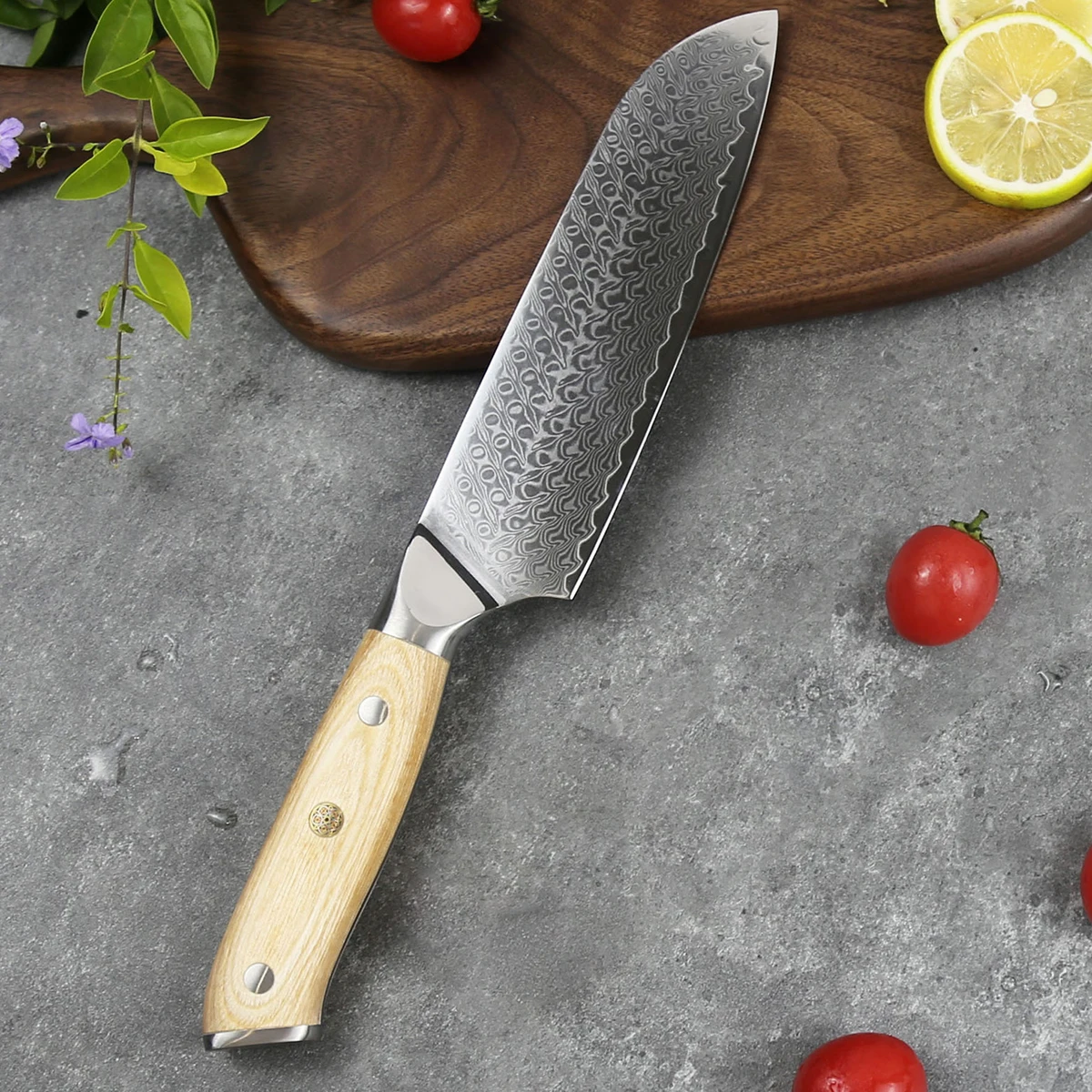 

6,5-дюймовый нож Santoku, 67 слоев дамасской стали VG10, острое нож шеф-повара, японские кухонные ножи, кухонные инструменты