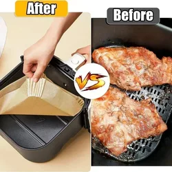 50pcs/set Air Fryer Disposable Paper Parchment Wood Pulp Steamer Cheesecake Air Fryer Accessories Baking Paper For Air Fryer