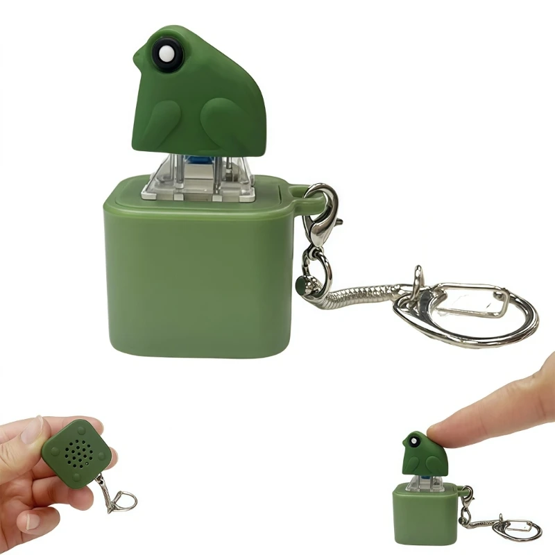 （1 pack）Animal Croaking -Fun Rechargeable Keychain with Colorful Lights, Stress Reliever A2UB