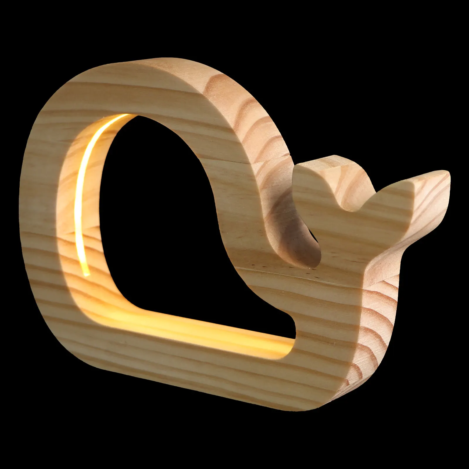 

1Pcs Whale Night Lamp Rechargeable Creative Small Bedside Light Room Decorative Wooden Night Light Whale Shaped Lamp