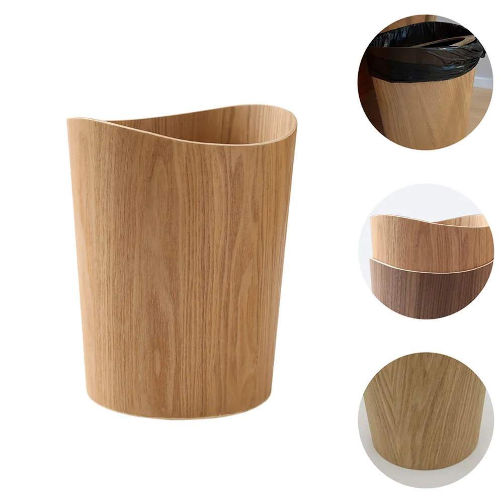 

1 шт. Деревянная мусорная корзина в скандинавском стиле, прочная, с высокой нагрузочной способностью, для дома, кухни, органайзер для отходов