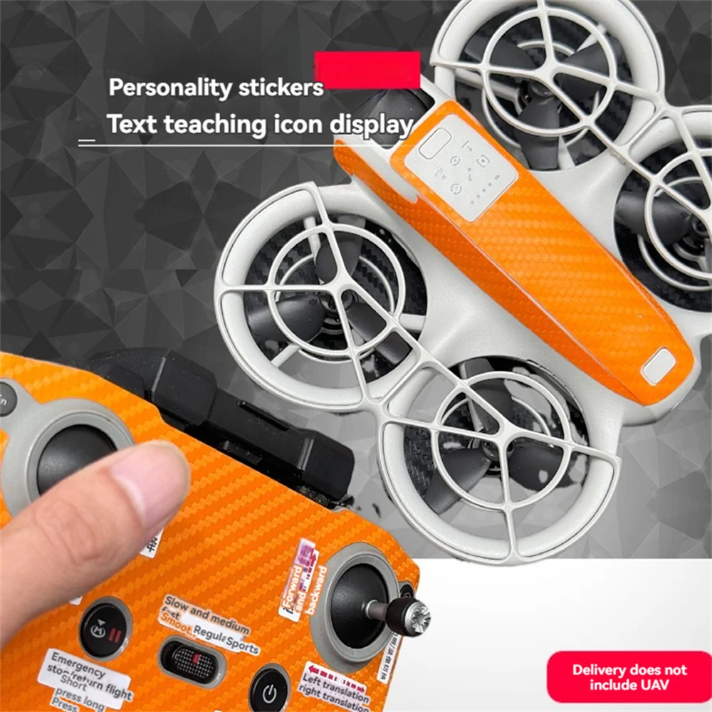 Для DJI Neo Skin, наклейка против царапин, углеродное волокно, дрон, пульт дистанционного управления, аксессуары из ПВХ