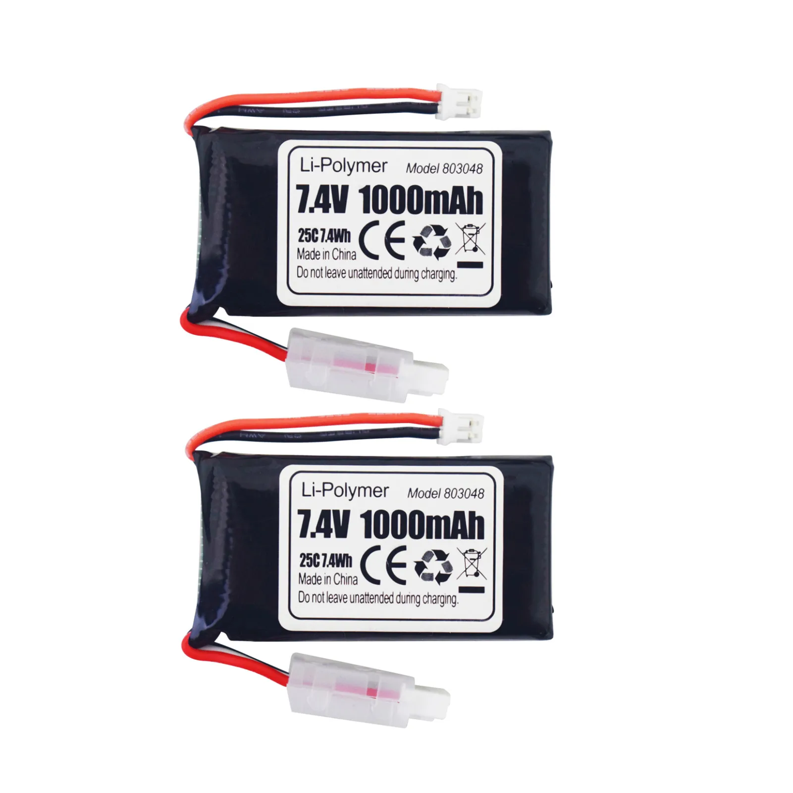 

2PCS PH2.0 Plug 7.4V 1000mAh Lithium Battery For SCX24 RC TRUCK 1:24 Ratio SCX24 Electric Climbing Car Backup Battry