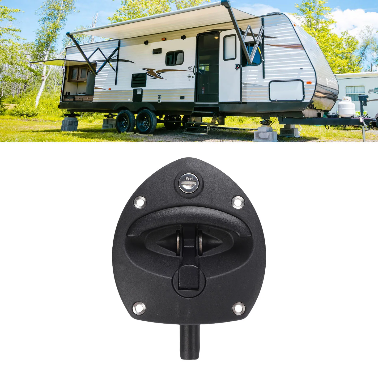

RV Generator Door Latch T Handle with 2 Keys 0406 0972 01 Convenient Operation Replacement for Cummins Generator Accessories