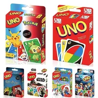 UNO FLIP! Pokemon Board Game Anime Cartoon Mario Figure Pattern Family Funny Entertainment One Piece uno Cards Games Xmas Gifts