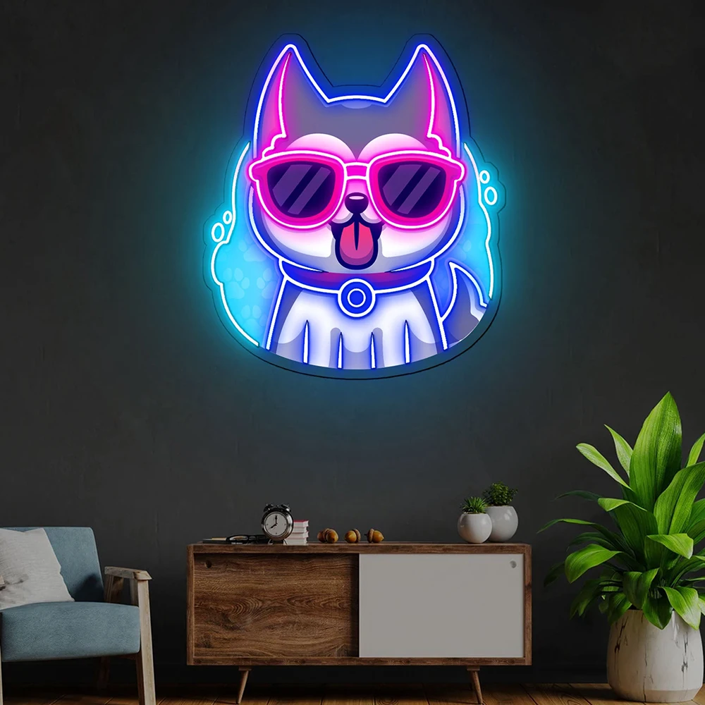 

Cute Dog LED Neon Light Sign Custom Neon Sign Bedroom Kids Room Home Wall Decor Light Sign Bar Pub Decoration Personalized Gifts