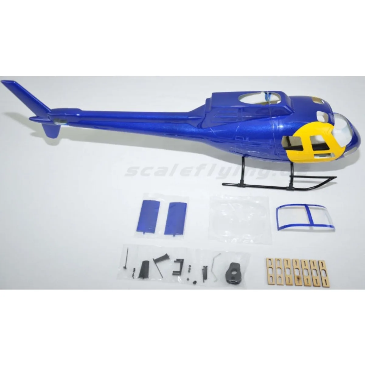 ROBAN 450 Size AS-350 Blue Yellow Scale Helicopter Fuselage Fiberglass Body Shell for 450 Size Helicopters