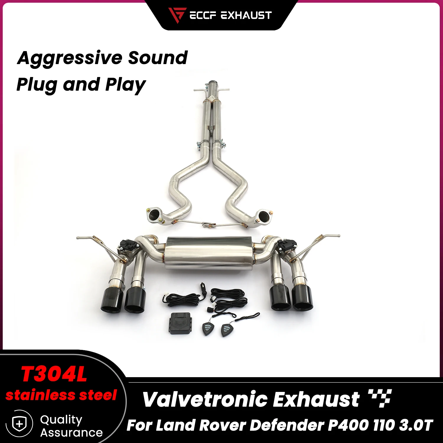 

Aggressive Sound Valvetronic Catback Exhaust for Land Rover Defender P400 110 3.0T Unleash Maximum Performance