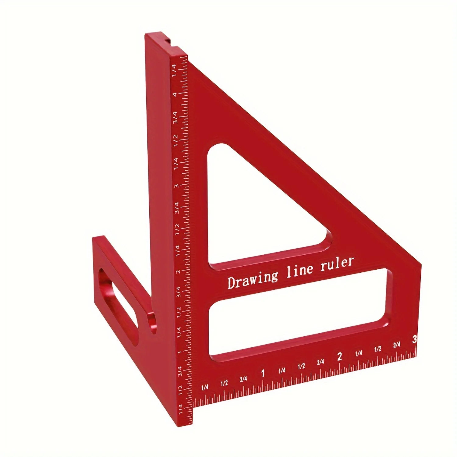 Aluminum Alloy Woodworking Triangle Ruler, High Precision 45/90 Degree Measuring Tool, Durable Ergonomic Design, Versatile Drawi