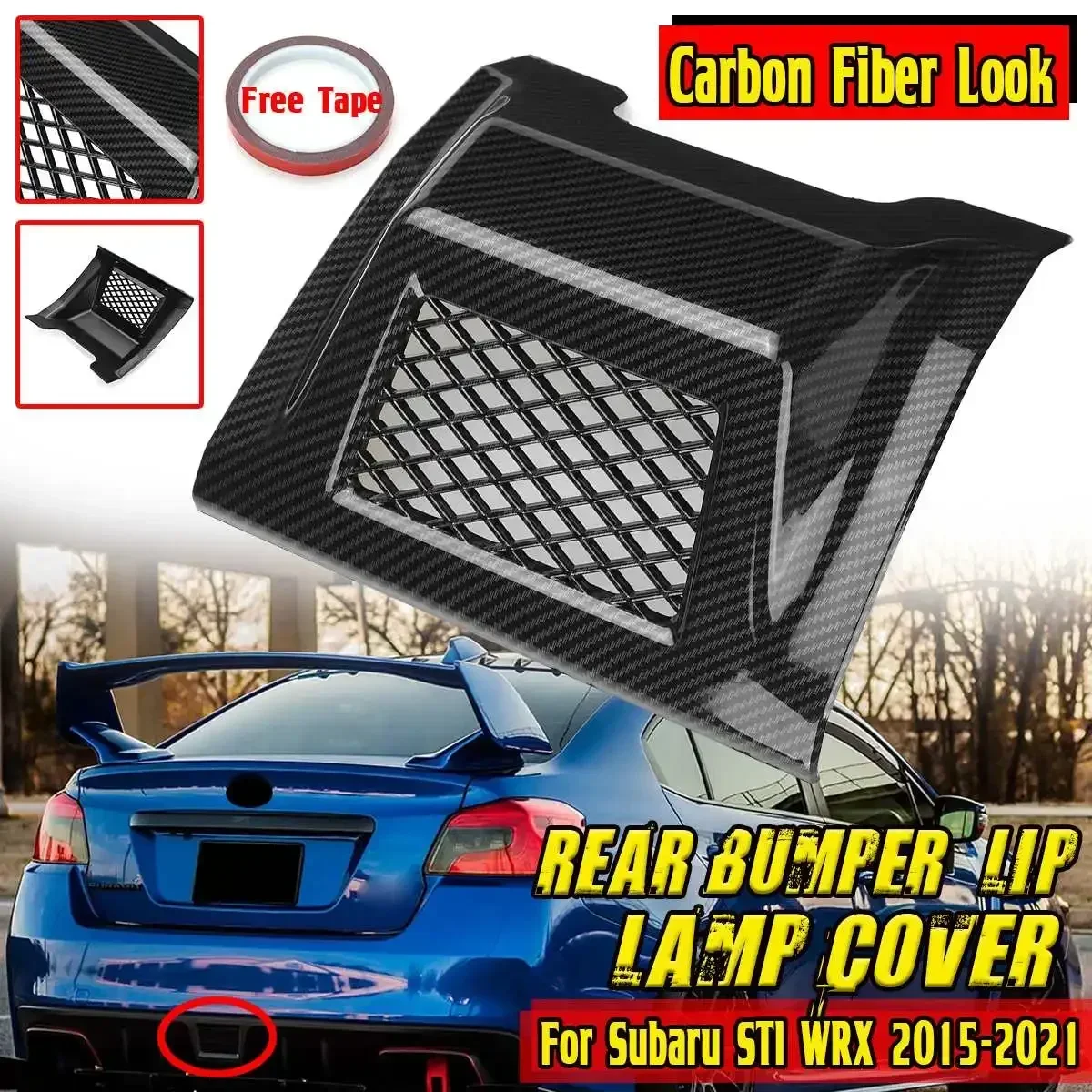 

Car Rear Bumper Lip Light Cover Fog Lamp Brake Warning Tail lights Cover For Subaru STI WRX 2015-2021 Taillights Cover Body Kit