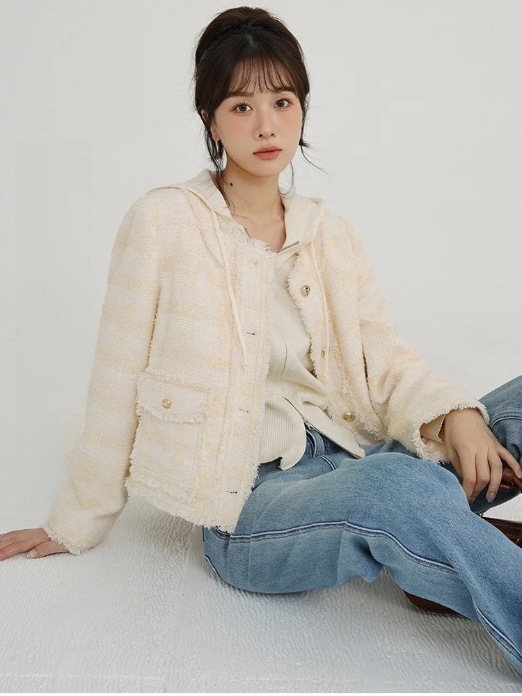 

Зимняя вязаная куртка-пуховик с бахромой, двойной молнией и капюшоном, модное утепленное женское пальто из кроличьего меха