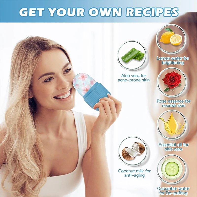 Face Ice Roller Cube Beauty Massage Silicone Ice Mold Eye Puffiness Ice Facial Lifting Roller Shrink Pores Facial Beauty Care