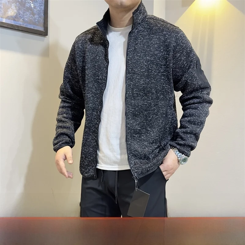 

High-End Men's Casual Hooded Fce Jaet Climbing Outdoor Sports Knitted Coat Stand Fit Spring Summer Regular Sve