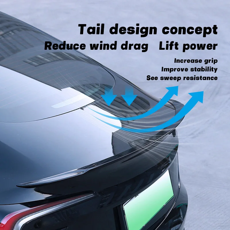 ABS Spoiler Carbon Fiber for Tesla Model 3 Highland 2024 Car Trunk Tail Wing Original High-performance Auto Exterior Accessories