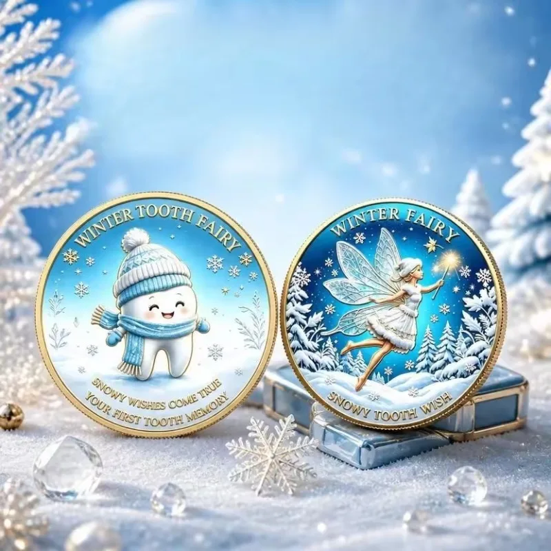 Winter Fairy Tooth Fairy Gold Plated Commemorative Coin Exchanging Teeth Collecting Coin Teeth Commemorative Gift