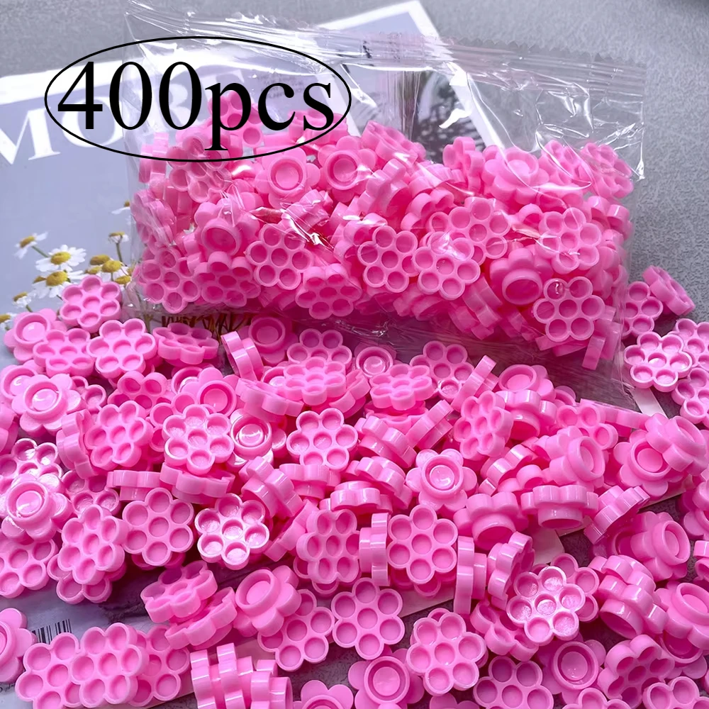 Zanse 400 قطعة المتاح رمش الغراء كوب الوشم الصباغ حامل الحاويات ماكياج للنساء لاش تمديد لوازم أدوات