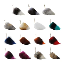 Foxes Furs Tail Pendant Keychain Keys Holder for Purse Bag Decoration