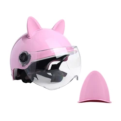 Lindo casco de decoración con orejas de gato para mujer, accesorios universales para motocicleta eléctrica, bbike