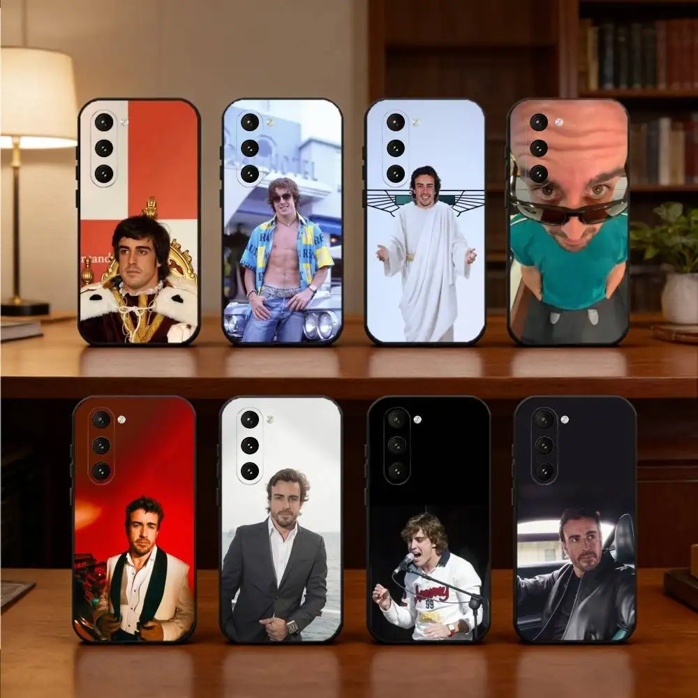 

14 Driver F-Fernando Alonso Phone Case For Samsung Galaxy A73,A21s,A22,A31,A52,A53,A71,A41Soft Black Shell