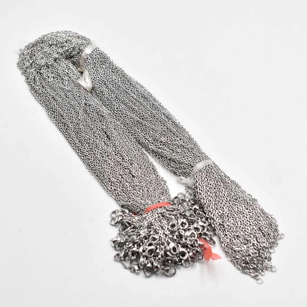 Wholesale 1.5mm 2mm 45+5cm 60+5cm stainless steel Necklace Rope Chain Lobster Clasp DIY Jewelry Accessories 100pcs/lot free image 3
